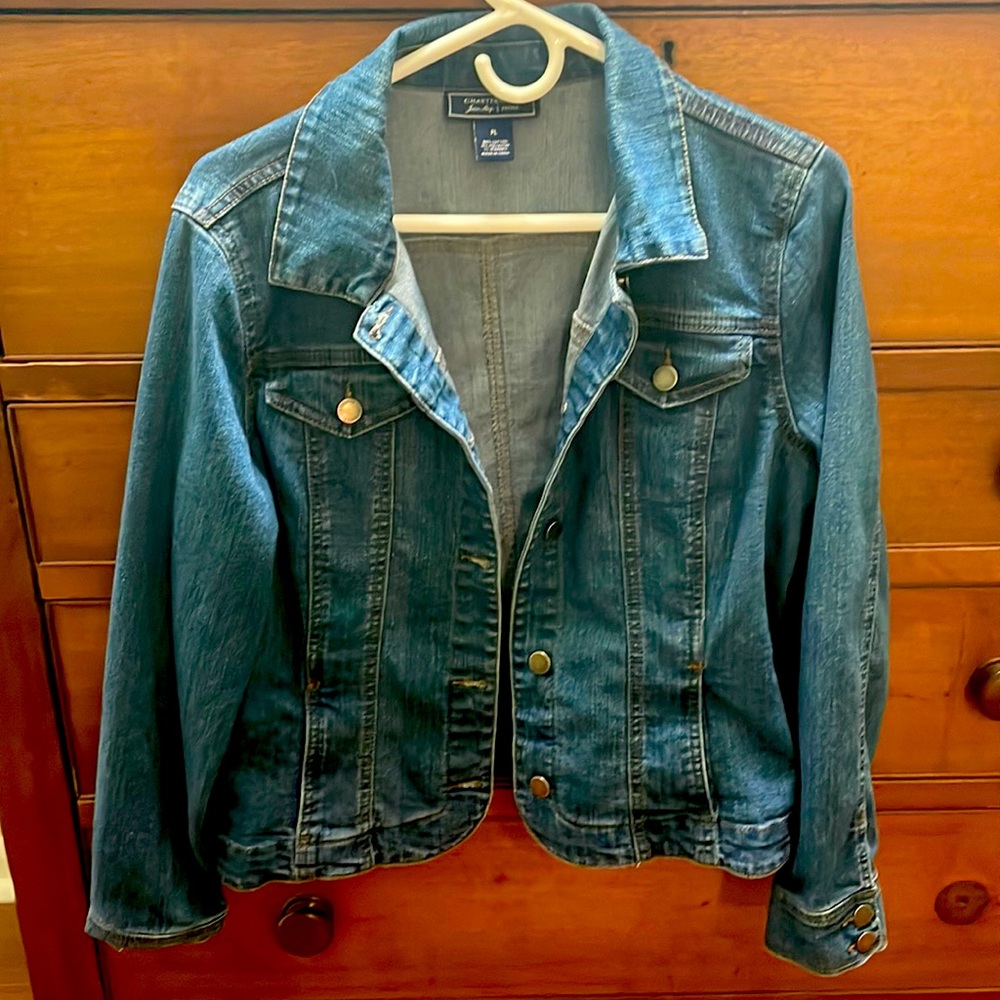 Petite denim jacket. Size large.